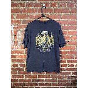 Vintage Y2k World Of Warcraft Alliance Shirt Blue Video Game Promo Adult Large